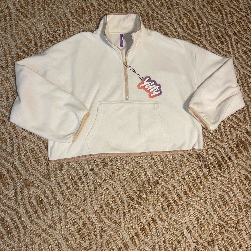 YITTY Cream Half-Zip Sweatshirt NWT